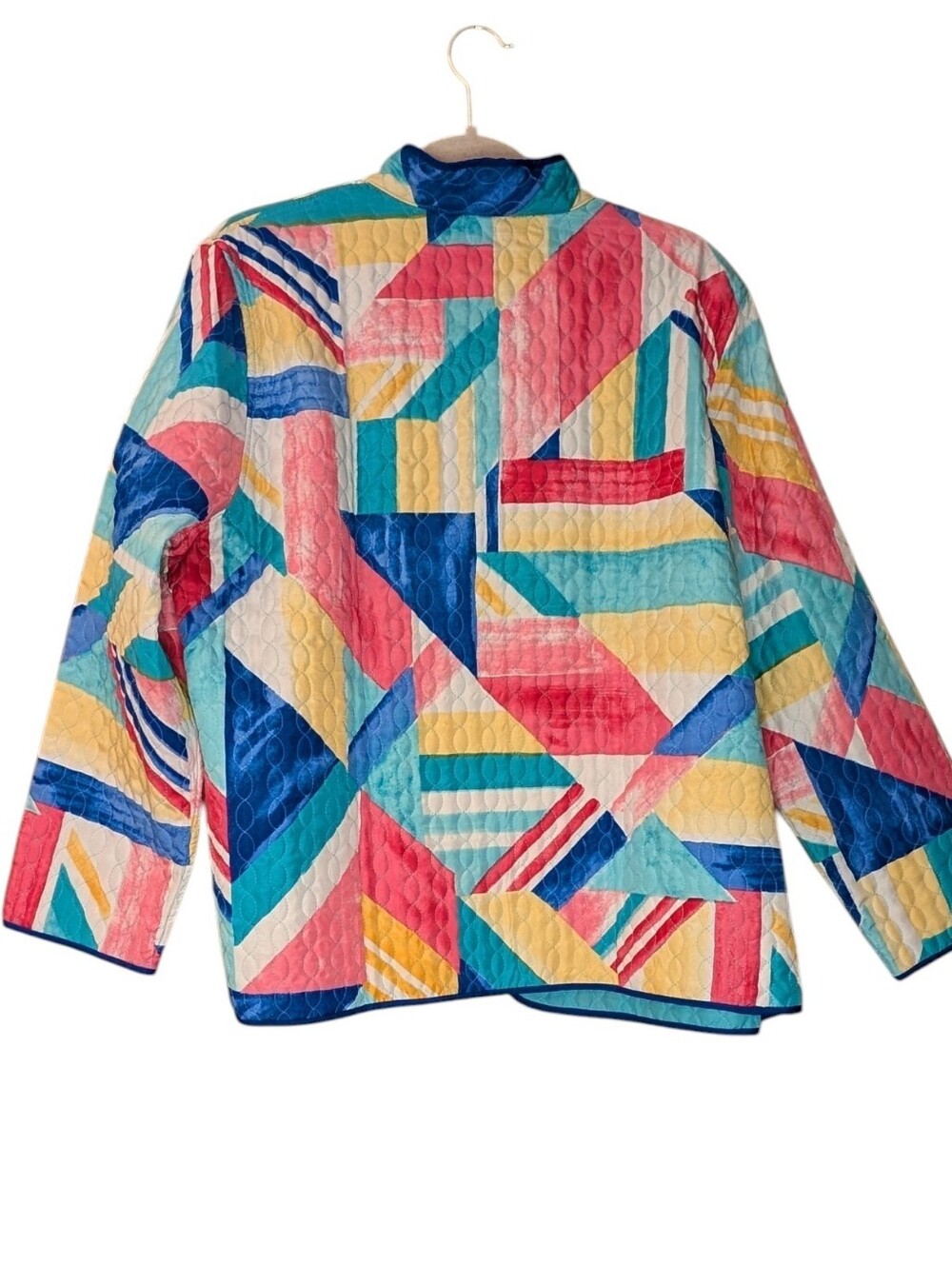 NWT Alfred Dunner Reversible Quilted Jacket multi-color Patchwork Geometric 18 - Picture 2 of 7